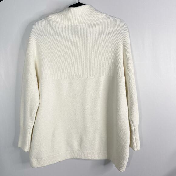 Free People Small Cream Ottoman Slouchy Tunic Sweater Pullover Cotton Oversized - Picture 2 of 11